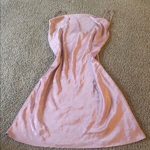 SHEIN Strapless Pink Satin Dress